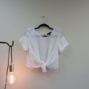 Forever 21 Tie Shirt in White in Small